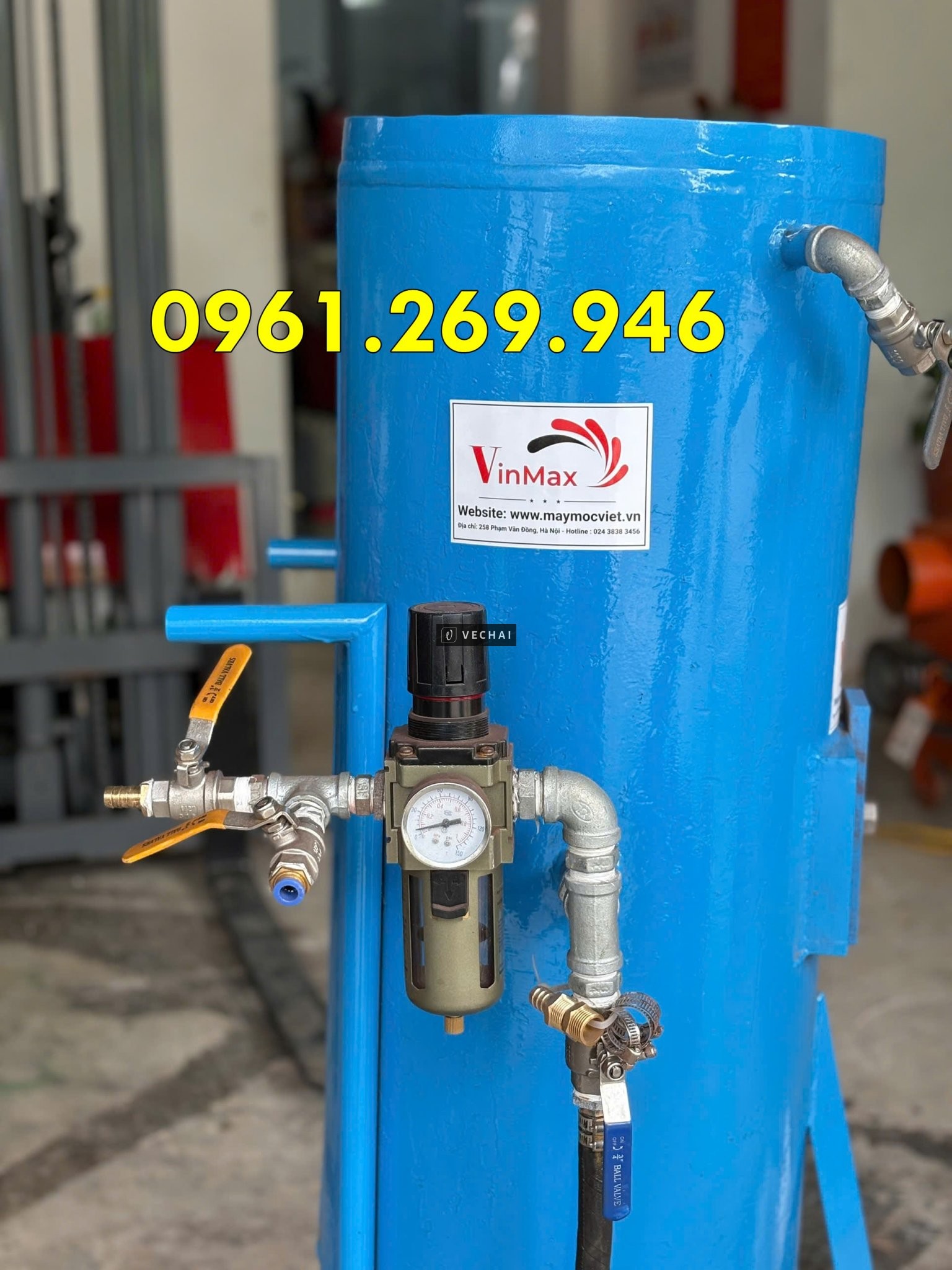 Máy phun cát khí nén, Cối Phun Cát 100L đánh gỉ tẩy sơn