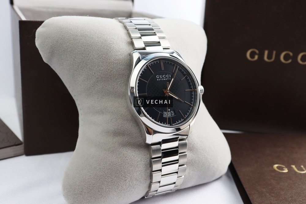 ĐH Nam GUCCI G-Timeless Automatic Dây thép; Thiết kế lộ máy – Size 38mm