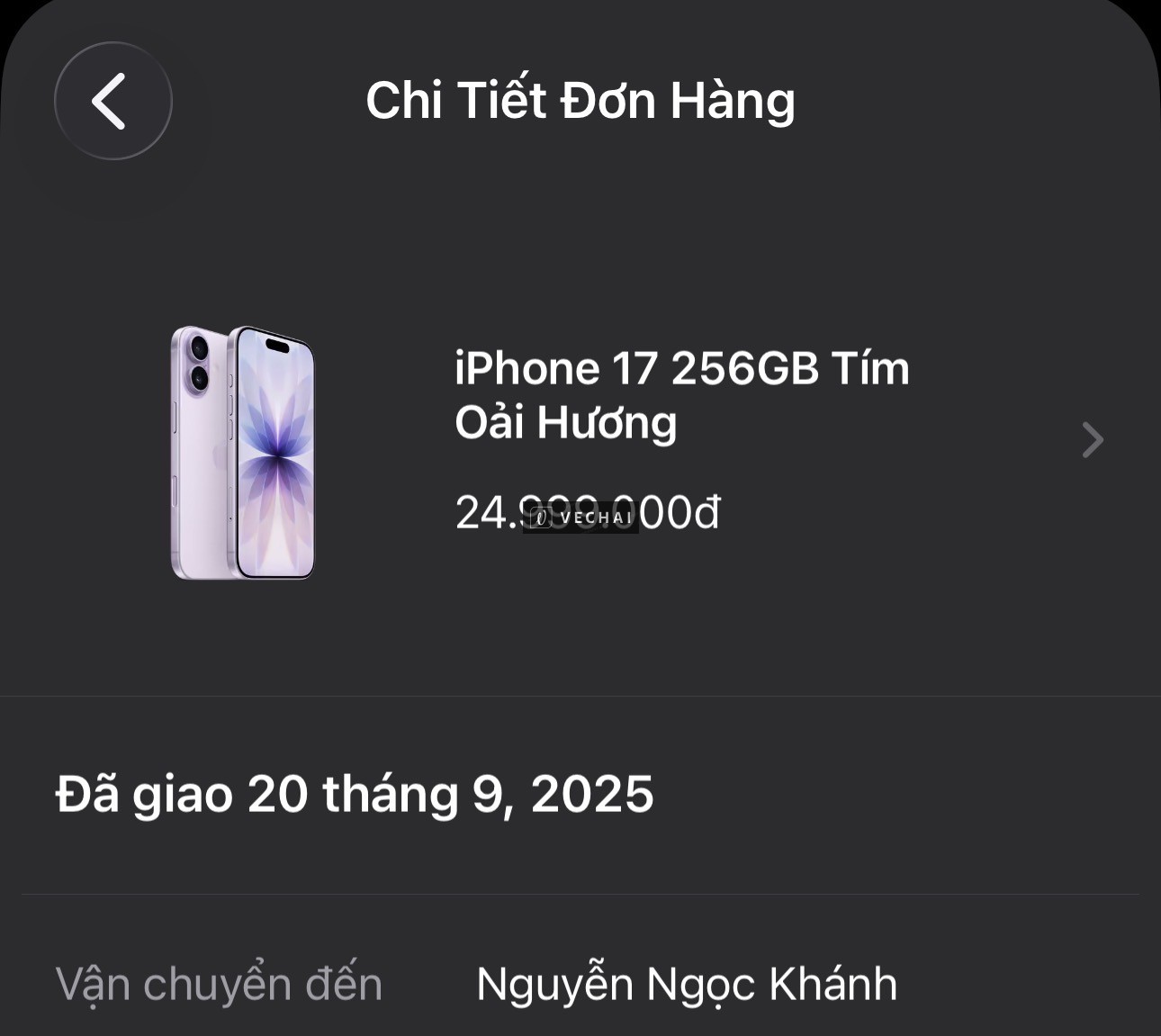 Bán iPhone 17 256GB màu Lavender