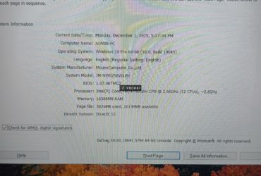 Laptop Gaming Mouse I7 9750H Ram 16GB SSD 256GB VGA MX250 2GB 15.6"FHD