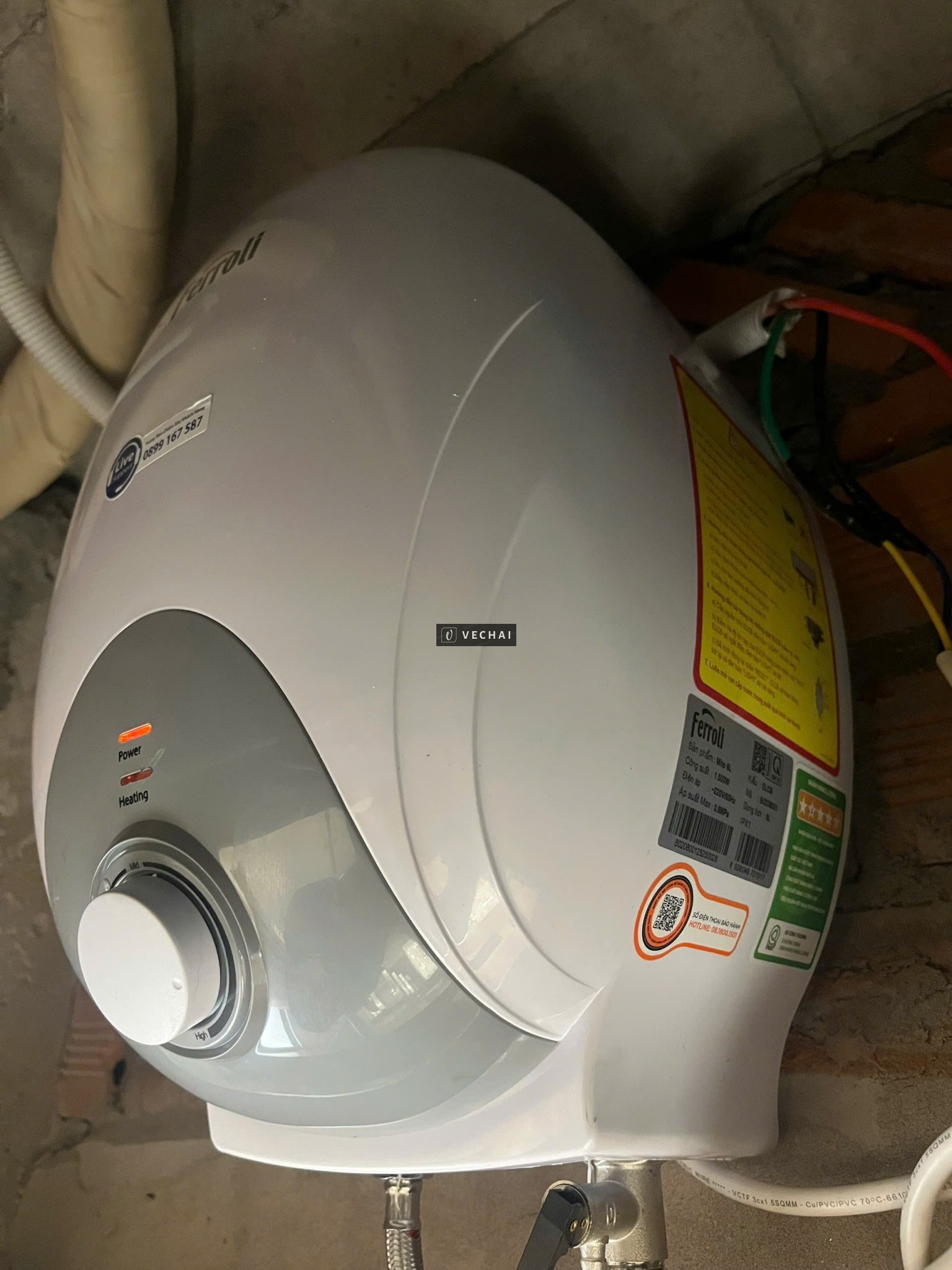 Máy Nước Nóng Ferroli Mito 6L Nhỏ Gọn, An Toàn, Tiết Kiệm