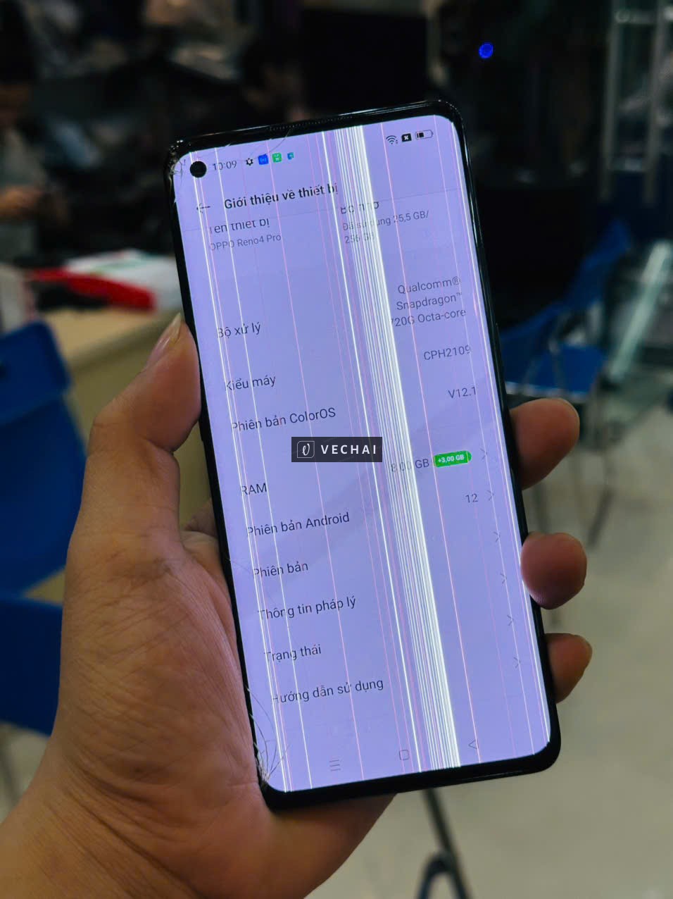 OPPO RENO 4 PRO 8/256GB THANH LÝ LẠI GIÁ RẺ CHO ANH EM  – Tình trạng sọc màn hình, góc dưới nứt kính