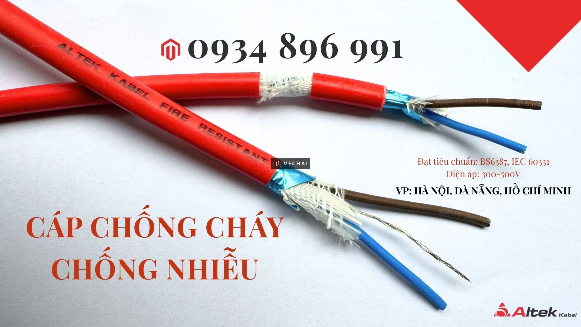 Cáp Chống Cháy Chống Nhiễu 2×0.75 /1.0 /1.5 /2.5 mm2 Hà Tĩnh, Thanh Hóa, Nghệ An.