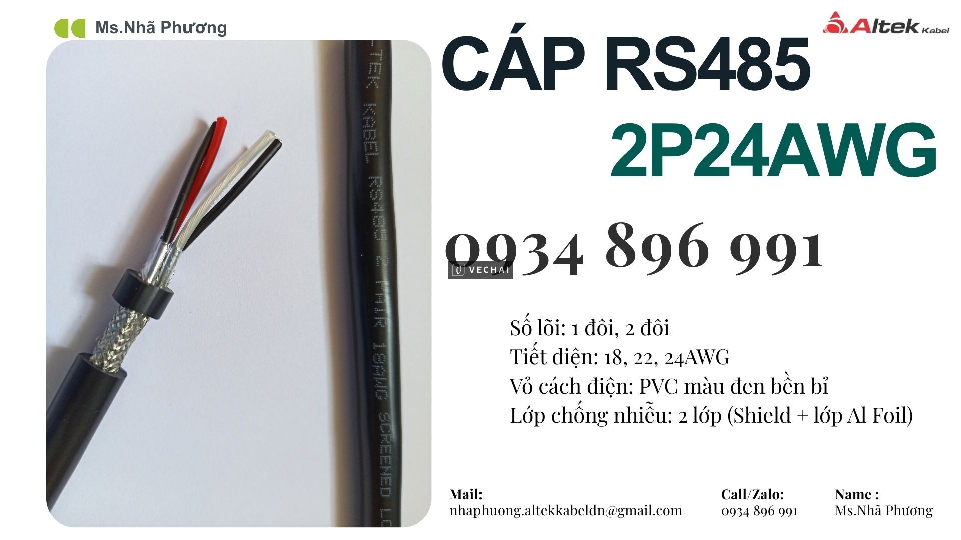 CÁP TRUYỀN THÔNG RS485 2 PAIR 24 AWG ĐÀ NẴNG, HUẾ, QUẢNG TRỊ