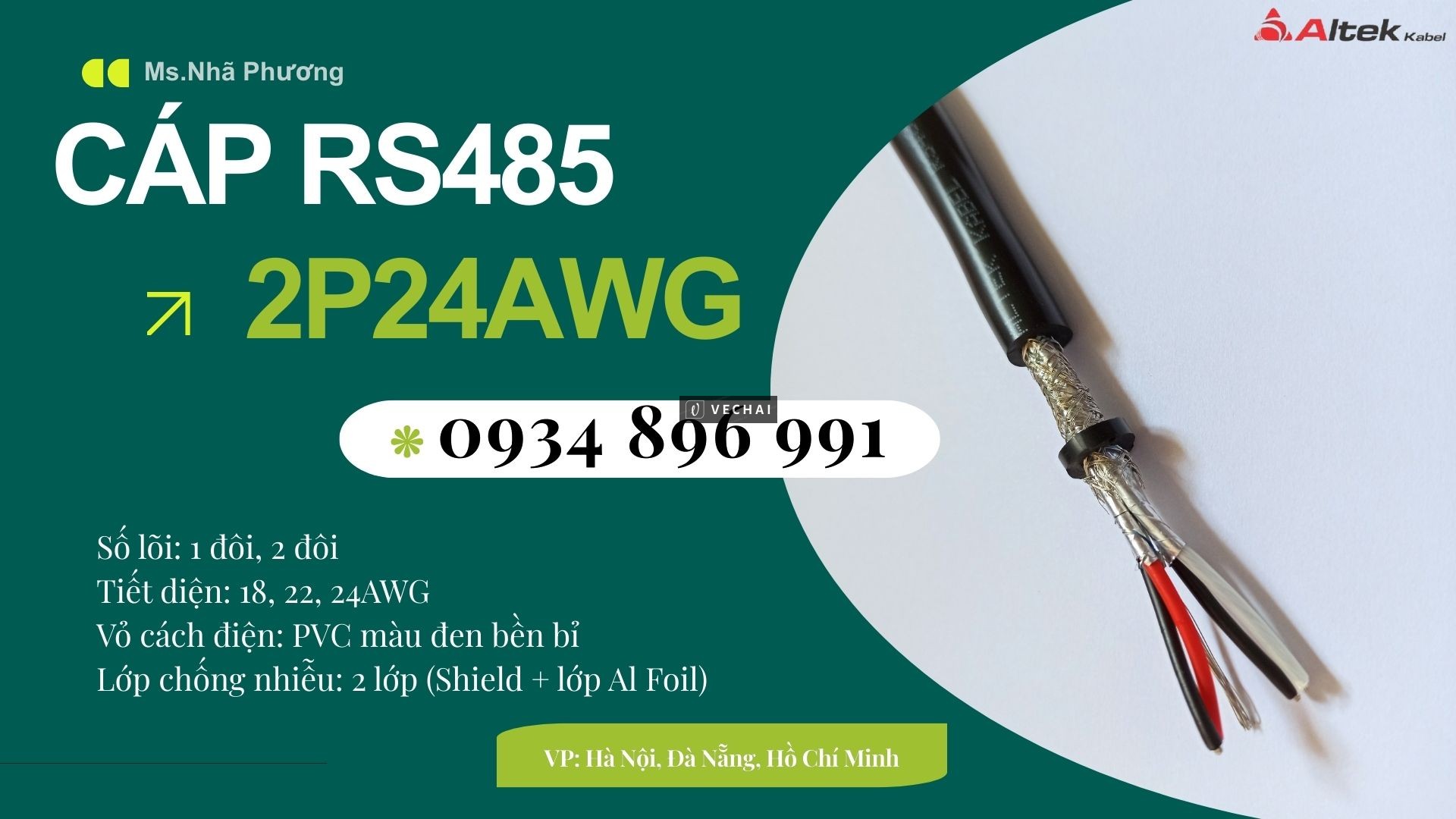 CÁP TRUYỀN THÔNG RS485 2 PAIR 24 AWG ĐÀ NẴNG, HUẾ, QUẢNG TRỊ