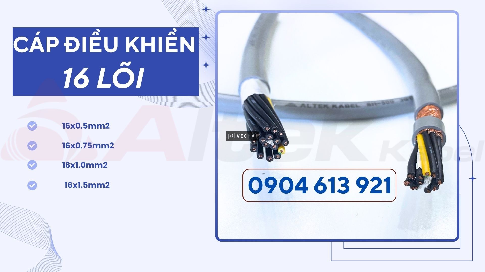 Cáp điều khiển 16×0.5/16×0.75/16×1.0/16×1.5 Altek Kabel chính hãng nhập khẩu