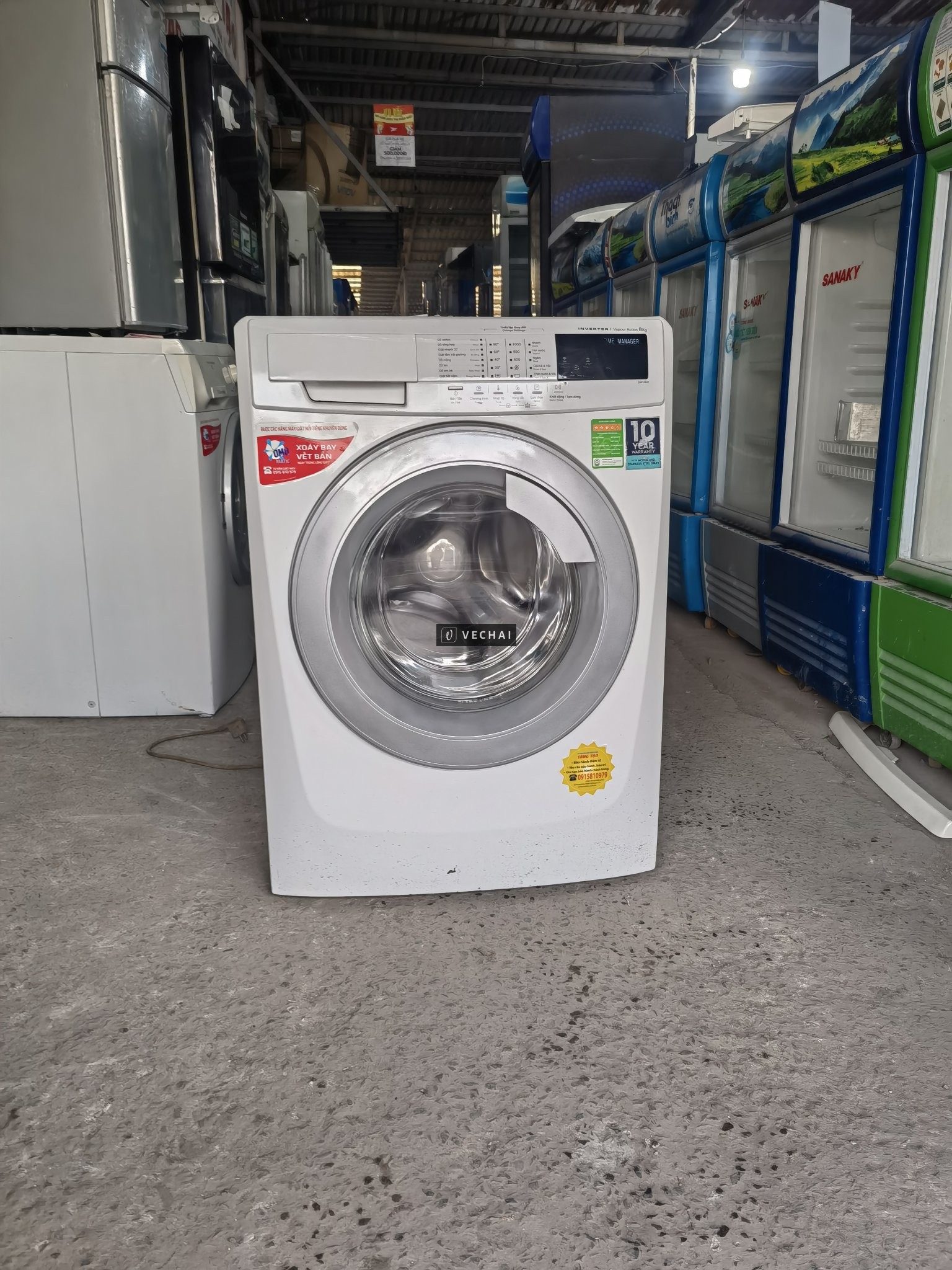 Máy giặt ELECTROLUX inverter 8kg cửa trước chạy tốt thanh lý @394__@63__632