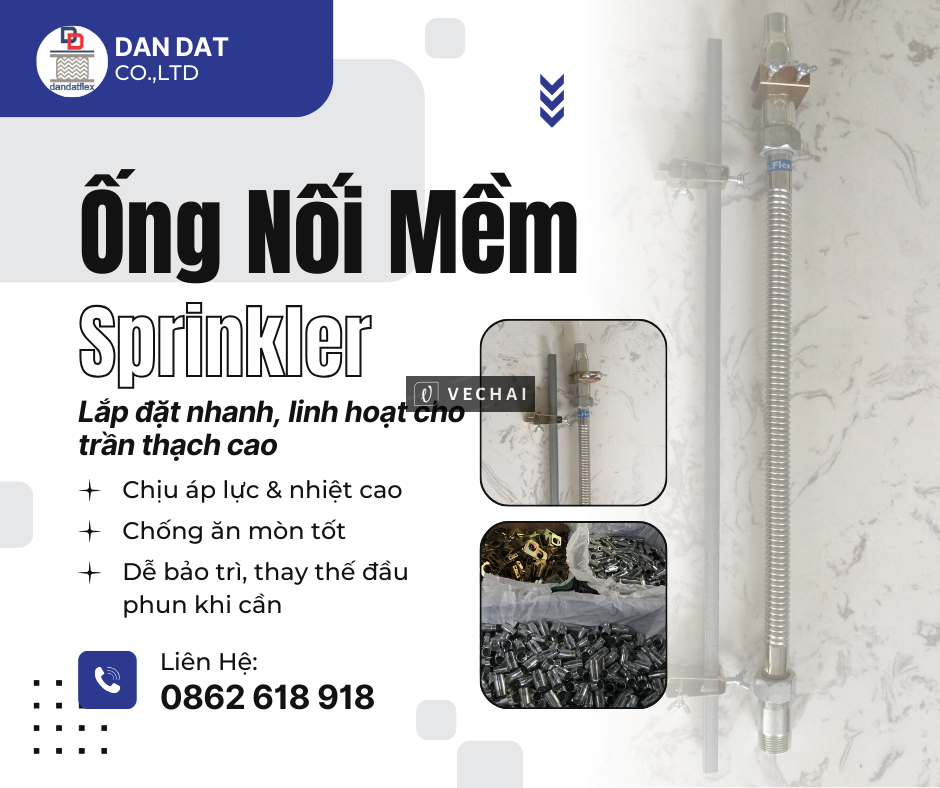 Ống Mềm Inox Sprinkler – Giải Pháp Hiện Đại Cho Hệ Thống PCCC Tự Động