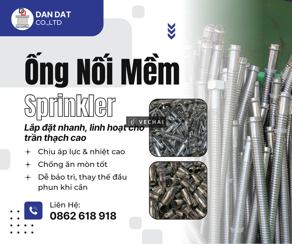 Ống Mềm Inox Sprinkler – Giải Pháp Hiện Đại Cho Hệ Thống PCCC Tự Động