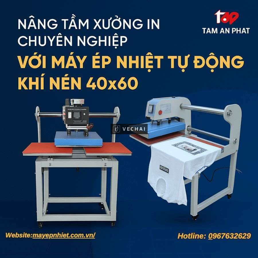 Máy Ép Nhiệt Khí Nén Tự Động 40x60cm – Hàng Chính Hãng, Gía Tốt