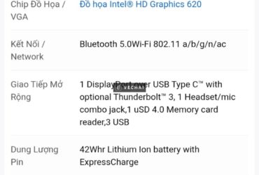 Cần thanh lý latop dell 7300 i5 đời 7250u