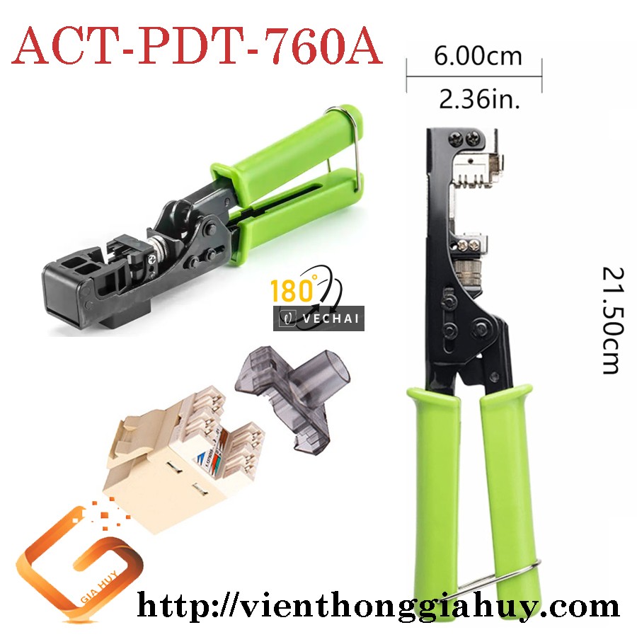 Kìm bấm nhân mạng 8 sợi Ancomteck ACT-706A chuẩn thẳng 180*