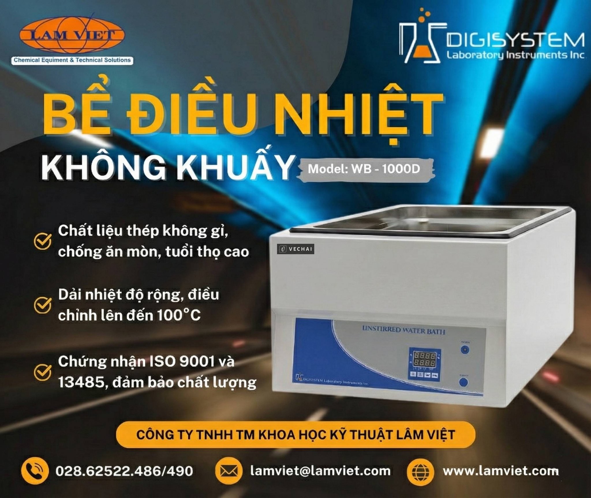 Bể điều nhiệt không khuấy kỹ thuật số Digisystem