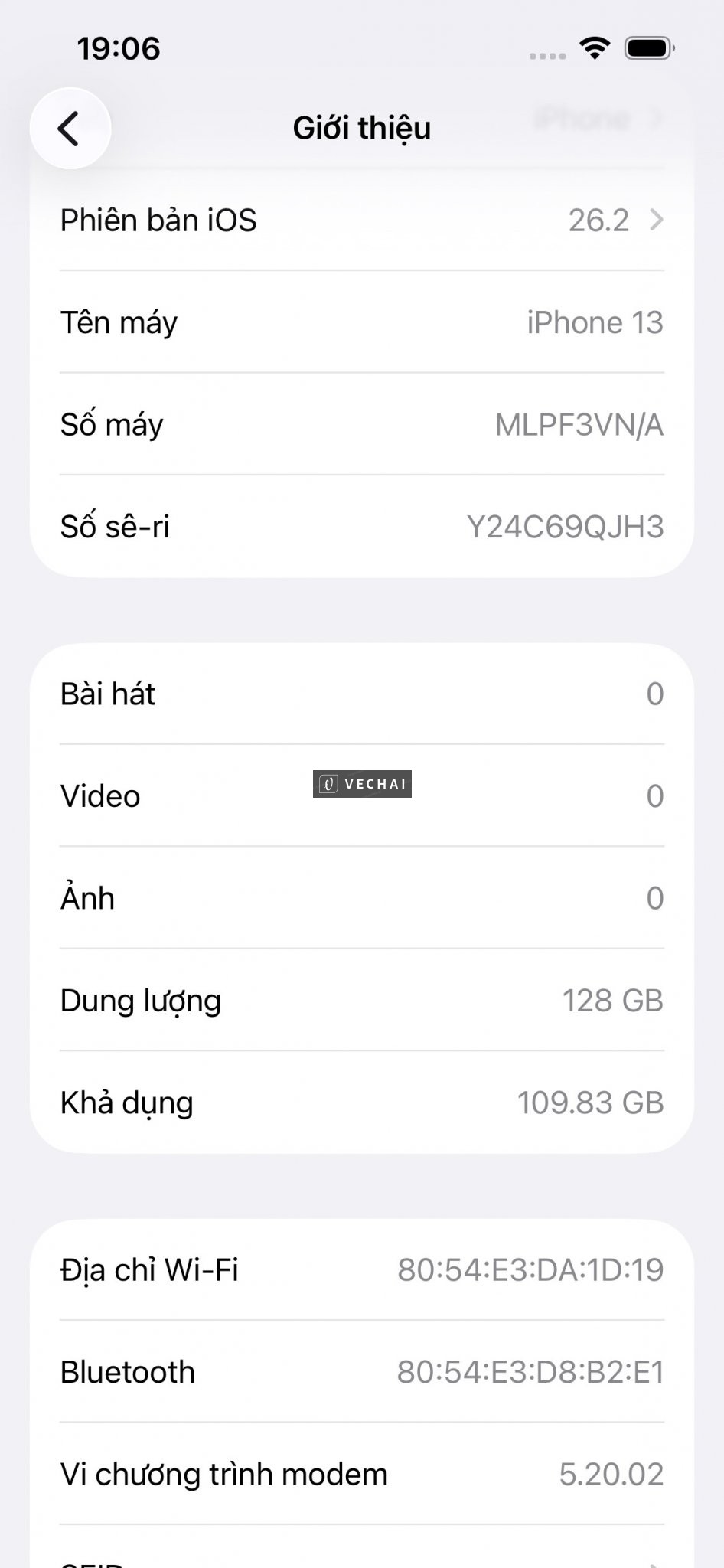 IPHONE 13 128GB pin 100% Chính Hãng VNA – Pin 100% đã thay cell pin mới cho ae sử dụng lâu dài – Bản