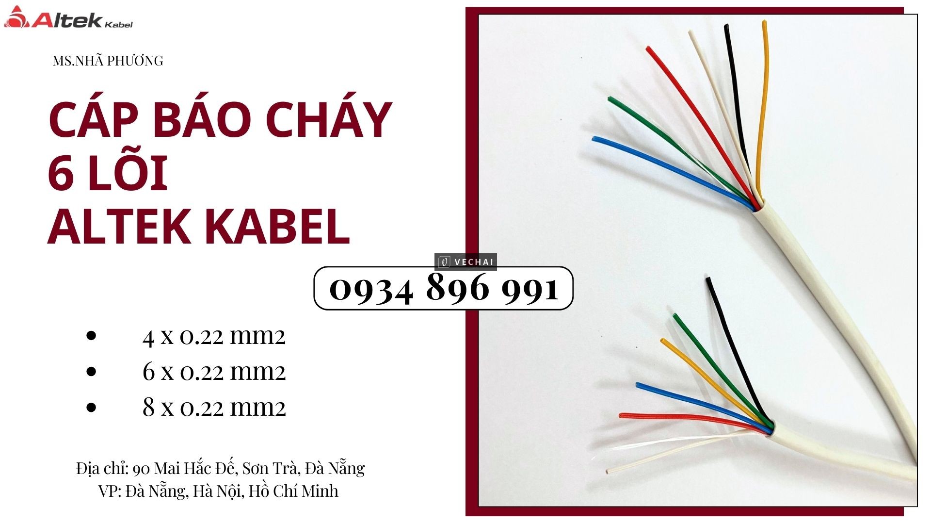 Cáp Báo Cháy 6 Lõi 0.22 Mm2 Đà Nẵng, Huế, Quảng Trị