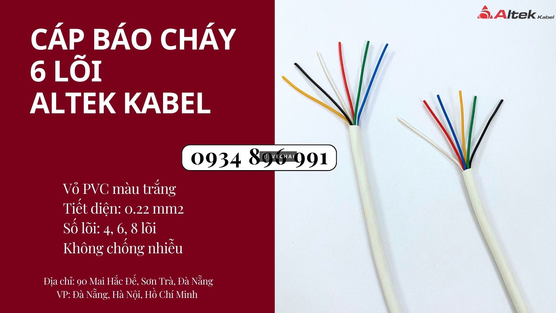 Cáp Báo Cháy 6 Lõi 0.22 Mm2 Đà Nẵng, Huế, Quảng Trị