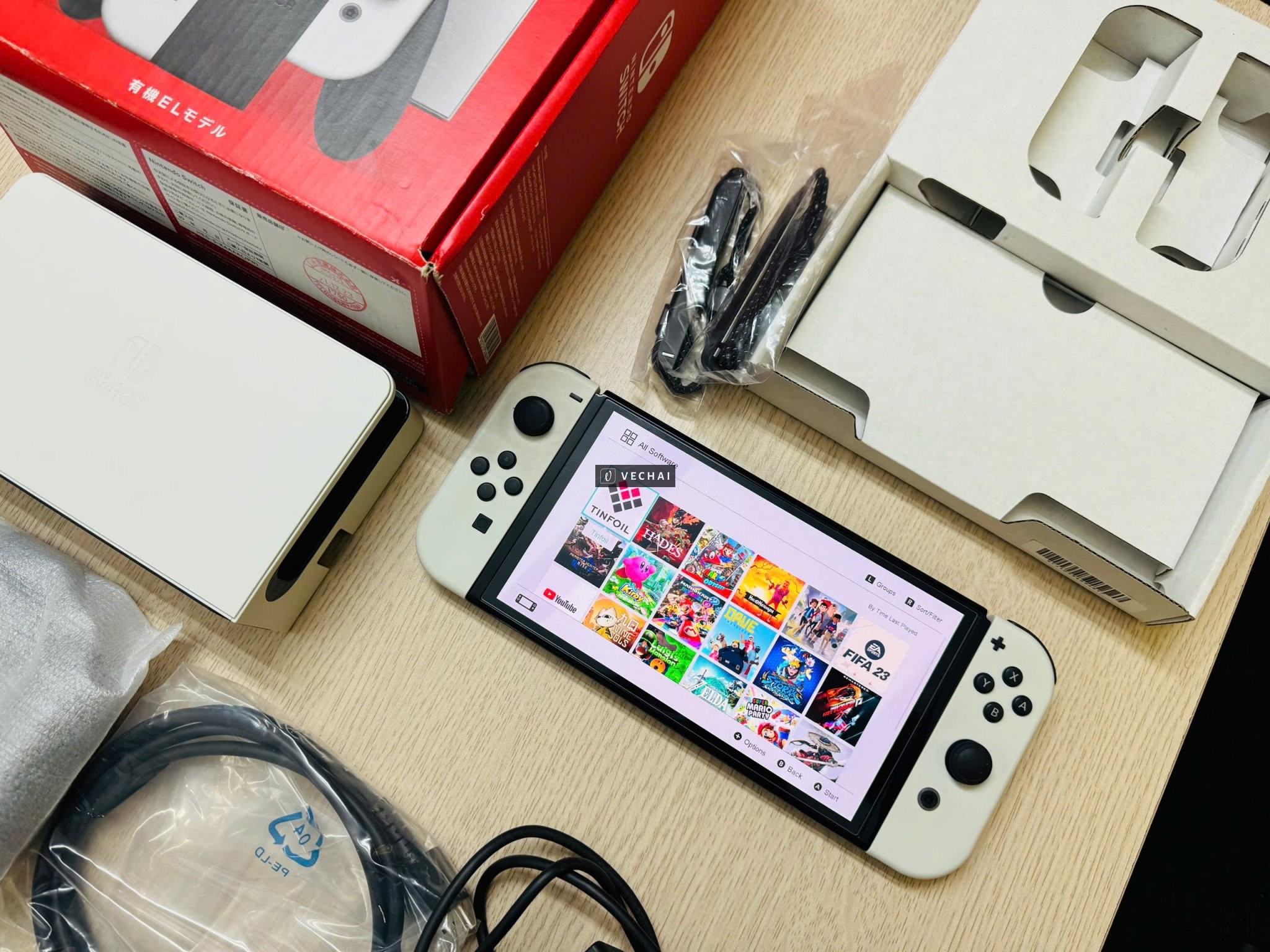 Nintendo switch OLED HACK THẺ 256GB FULLBOX cài sẵn game cho ae  – Máy đủ joycon với phụ kiện như ản