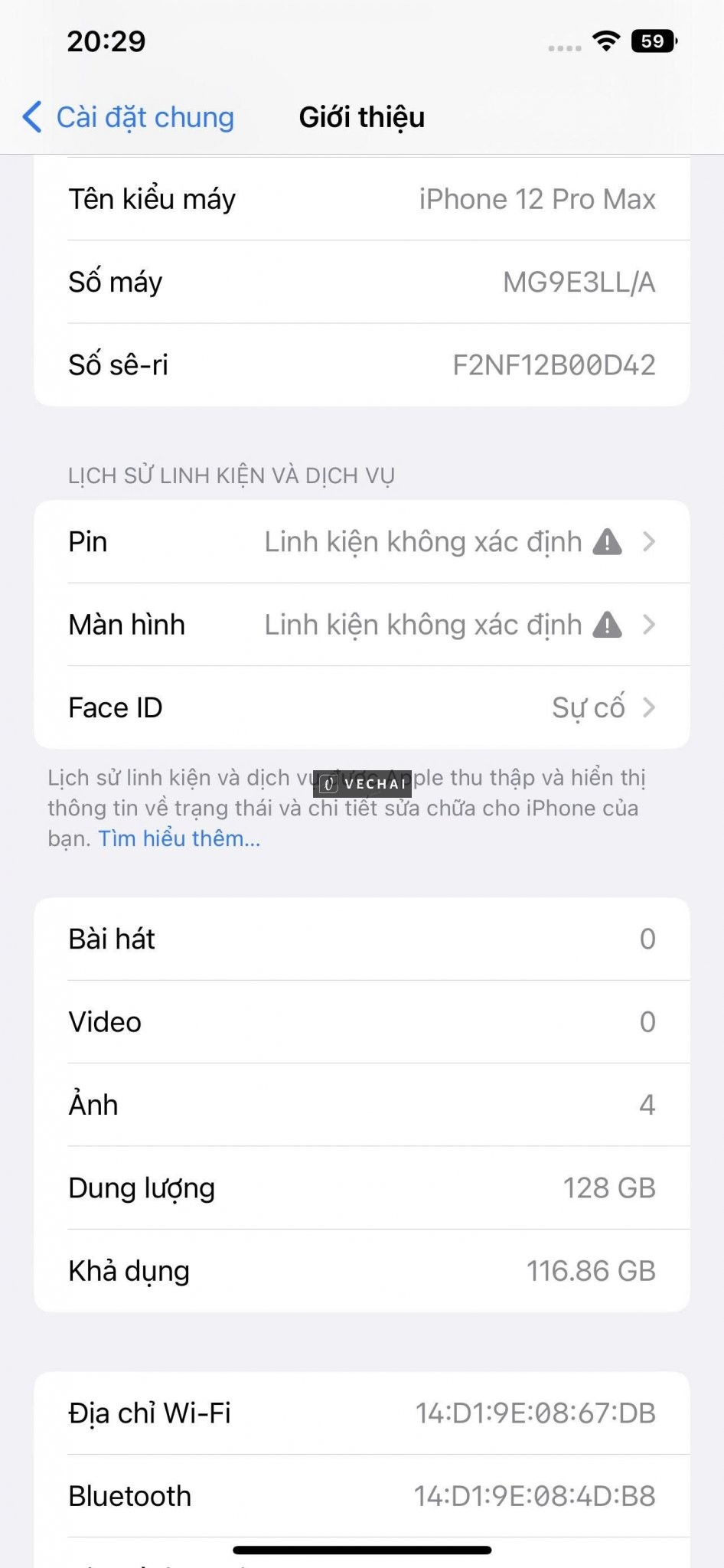 Iphone 12 pro max 128G Quốc Tế – Bản Quốc tế 1 Sim Vật Lý và 1 Esim – Máy zin main nguyên bản, màn đ