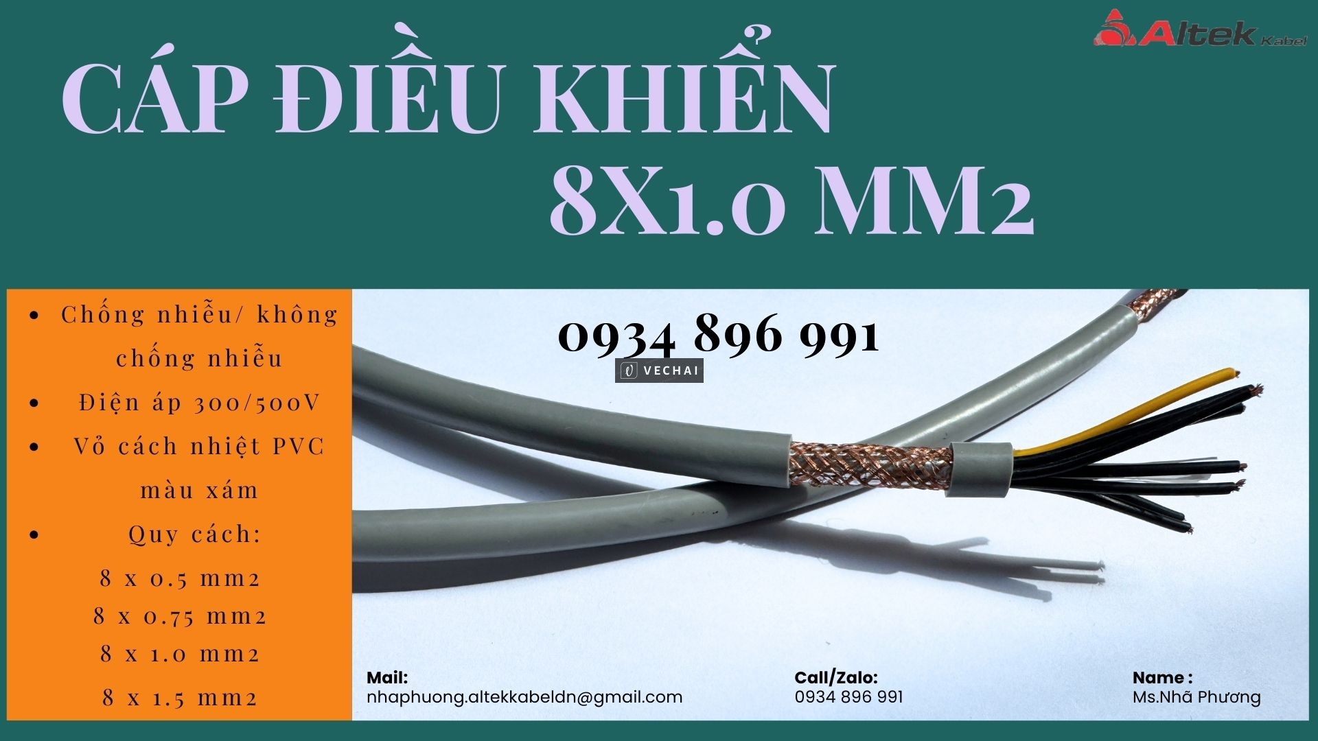 Cáp Điều Khiển 8 x 0.75mm² phân phối tại Thanh Hóa, Hải Phòng, Quảng Bình