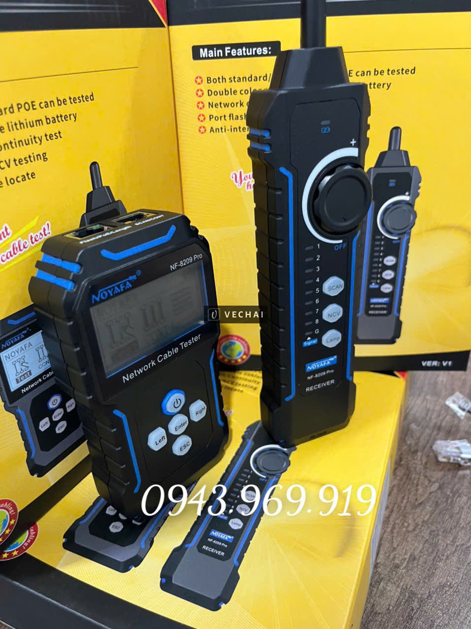 NF-8209 Pro Bộ Test Dây, Đo Chiều Dài Dây, Dò Dây, PoE Có Màn Hình LCD
