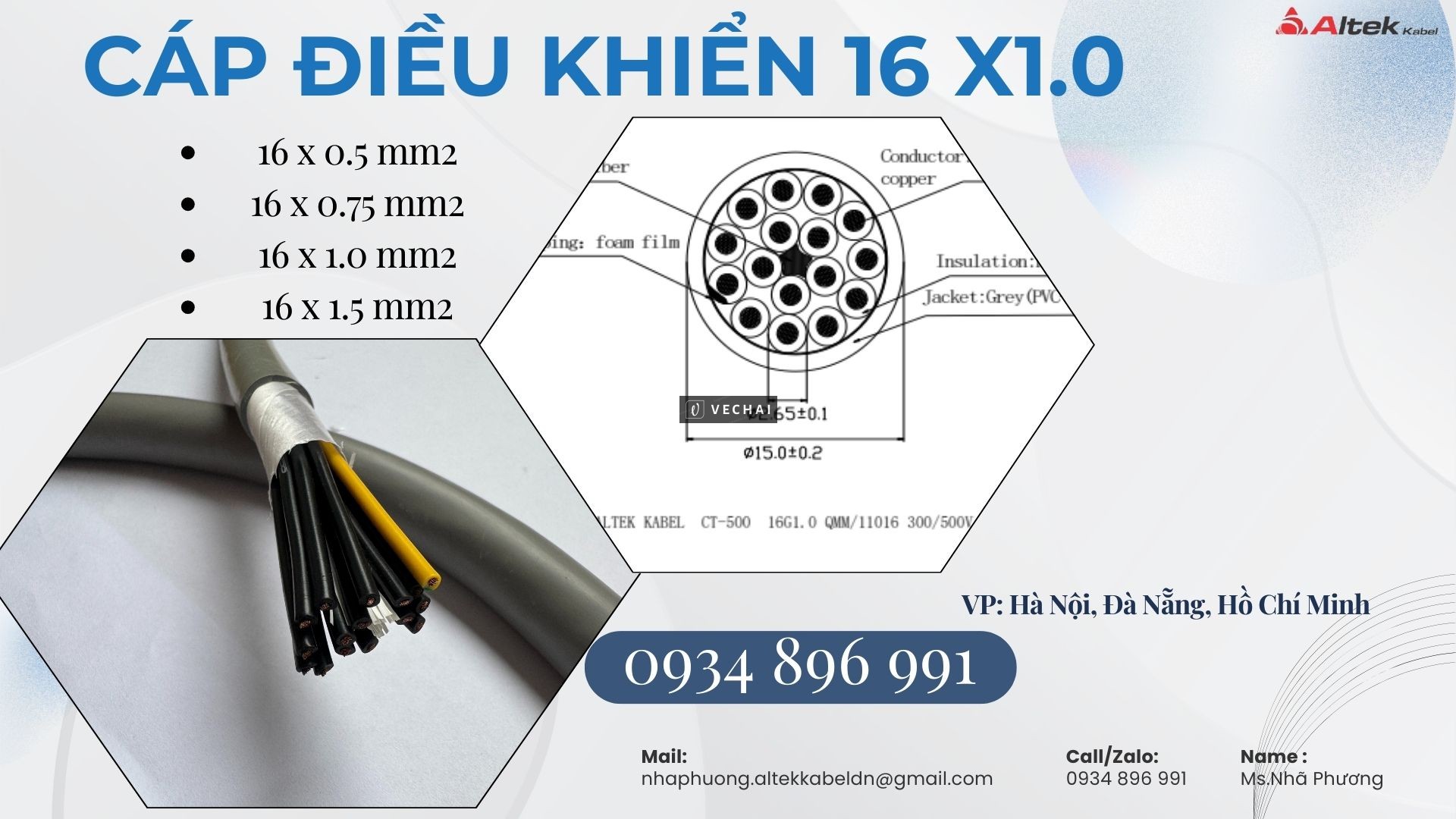Cáp Điều Khiển 16 Lõi Altek Kabel Đà Nẵng, Hồ Chí Minh, Hà Nội, Bình Dương