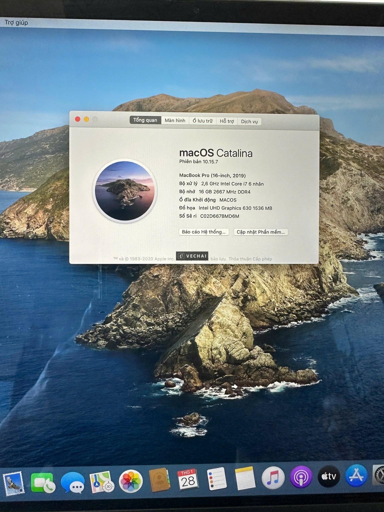 MacBook Pro 16-inch 2019 i7 2.6GHz, RAM 16GB, SSD 512GB, VGA Pro 5300M 4GB