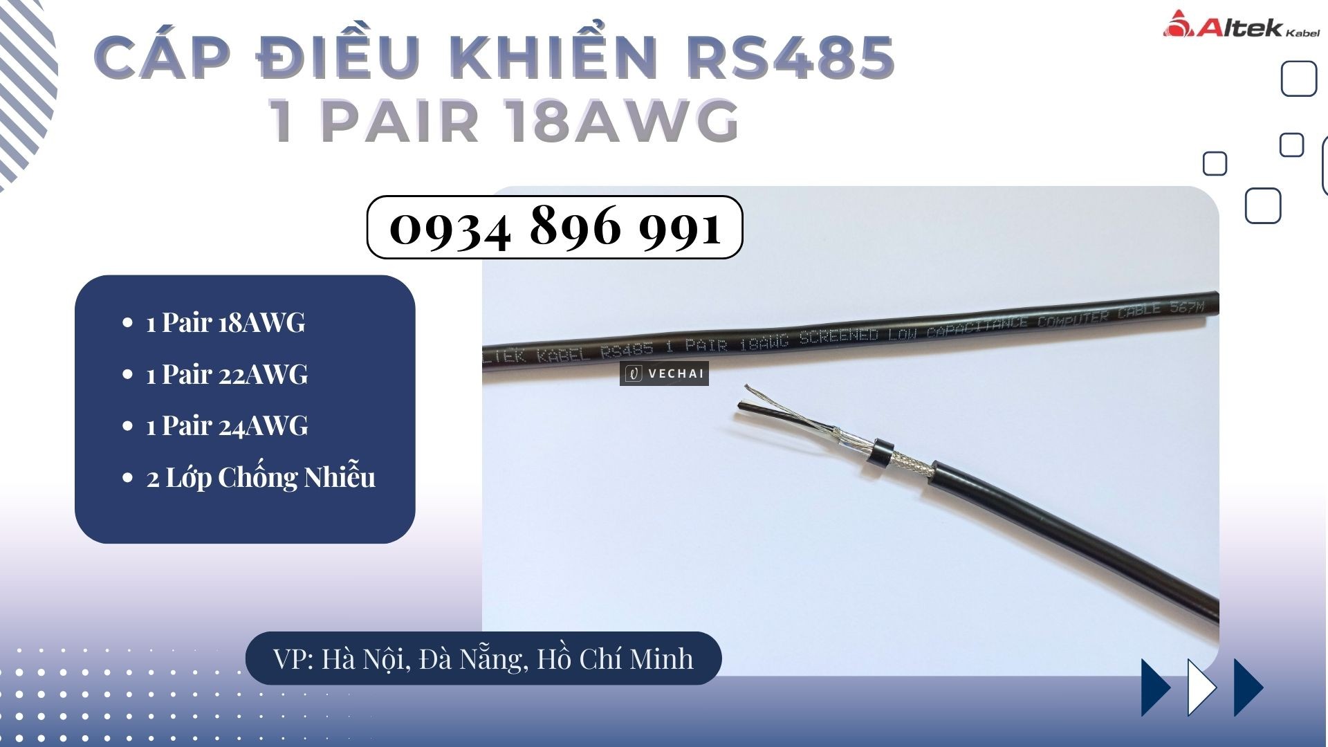 Cáp Tín Hiệu Rs485 1 Pair 18 Awg Cần Thơ, Bình Dương, Vũng Tàu