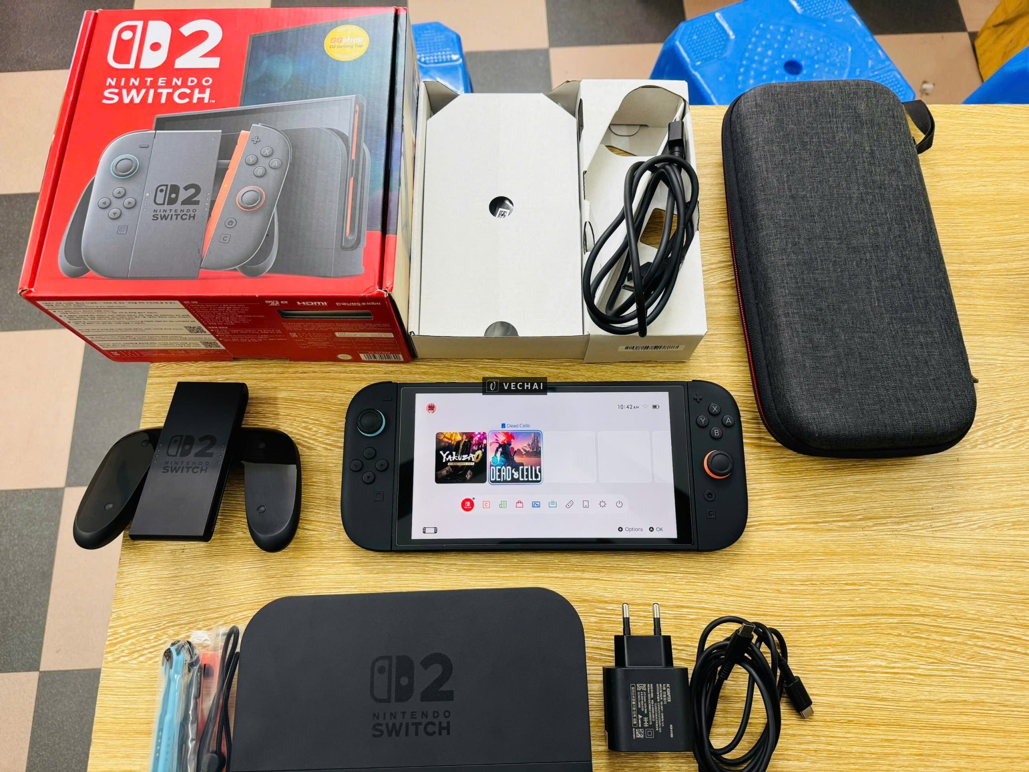 Nitendo Switch 2 Fullbox  đầy đủ phụ kiện theo kèm Gồm ( 2 joy-con 2, đế sạc (dock), cáp HDMI, dây đ