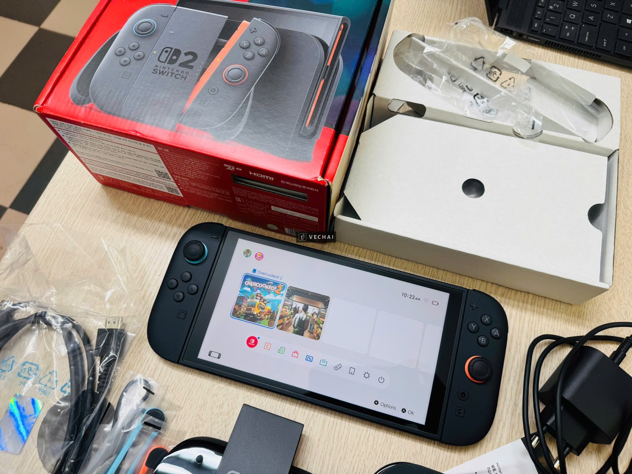 Nitendo Switch 2 Fullbox  đầy đủ phụ kiện theo kèm Gồm ( 2 joy-con 2, đế sạc (dock), cáp HDMI, dây đ