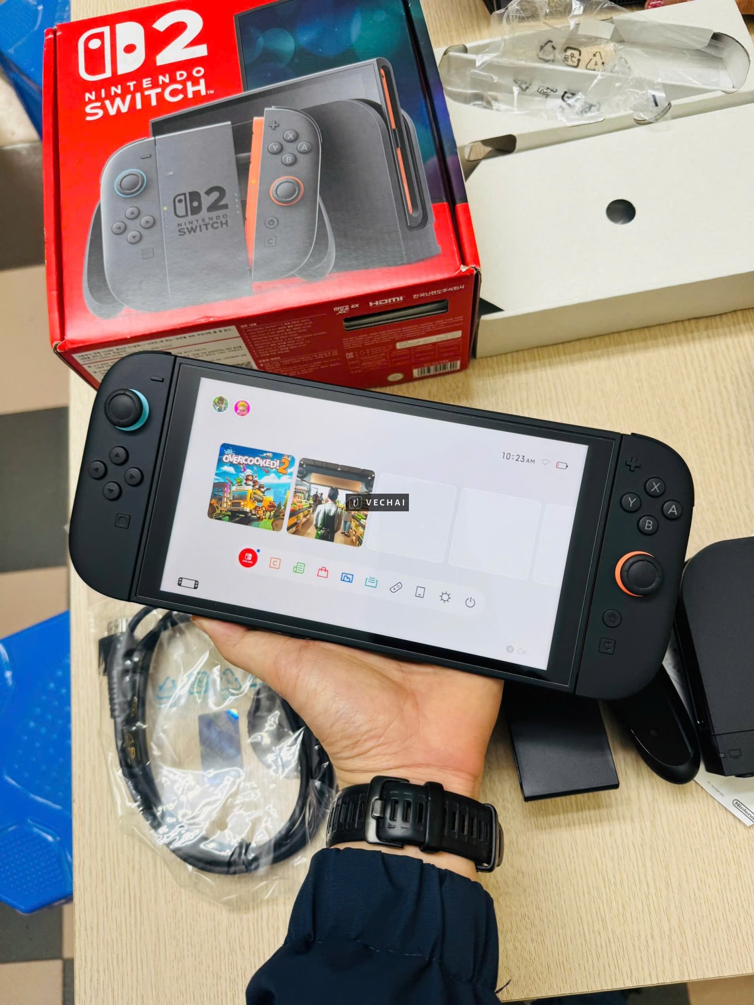 Nitendo Switch 2 Fullbox  đầy đủ phụ kiện theo kèm Gồm ( 2 joy-con 2, đế sạc (dock), cáp HDMI, dây đ