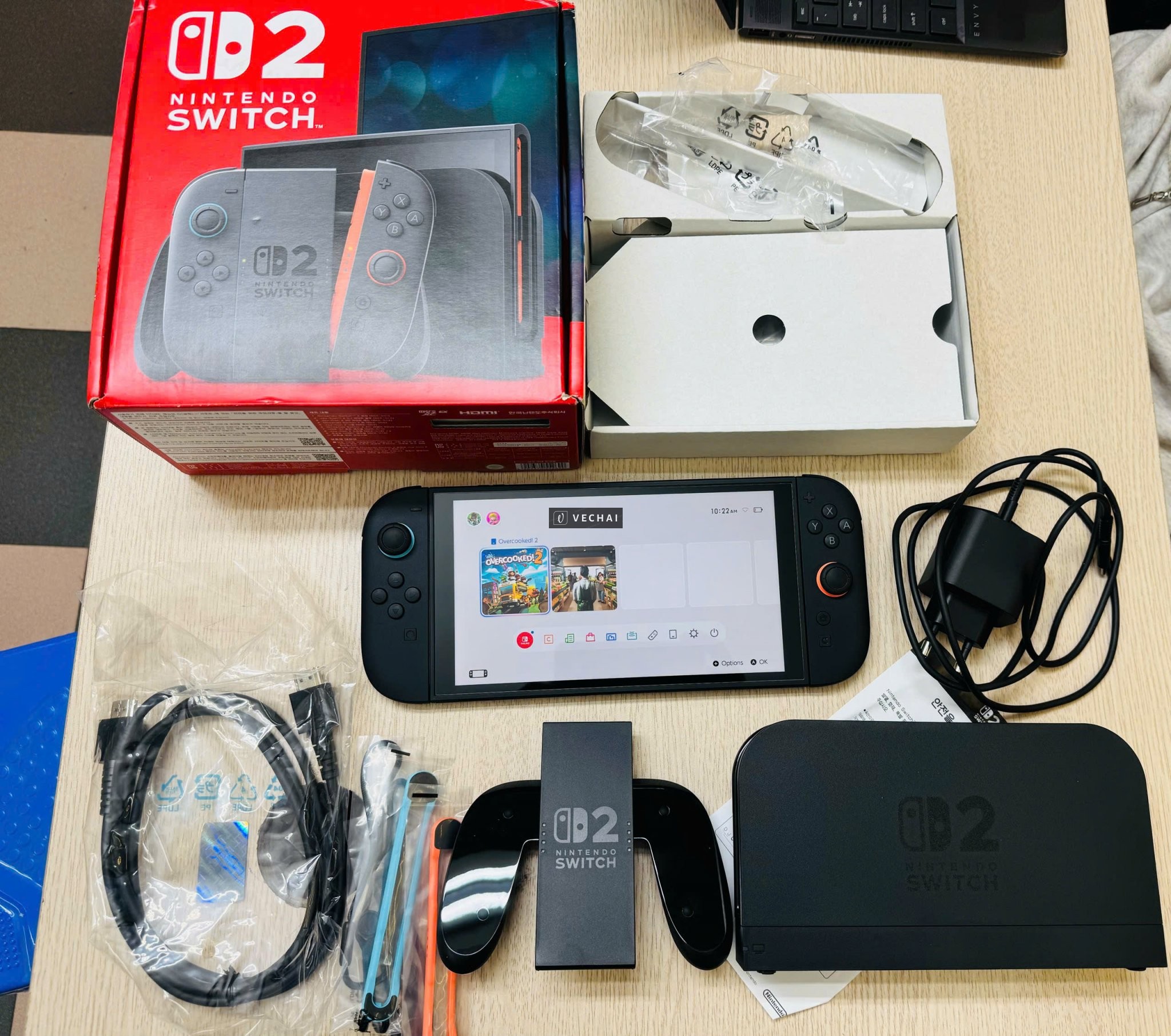 Nitendo Switch 2 Fullbox  đầy đủ phụ kiện theo kèm Gồm ( 2 joy-con 2, đế sạc (dock), cáp HDMI, dây đ