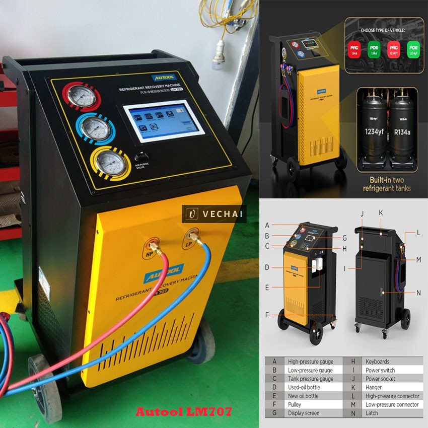 Máy Nạp Ga Điều Hòa Xe Ô Tô Tự Động Autool LM707