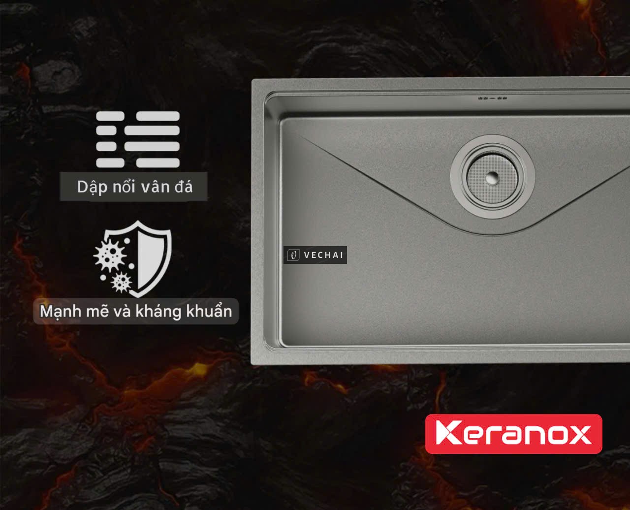 Chậu rửa bát Keranox KX 7645 LOTUS