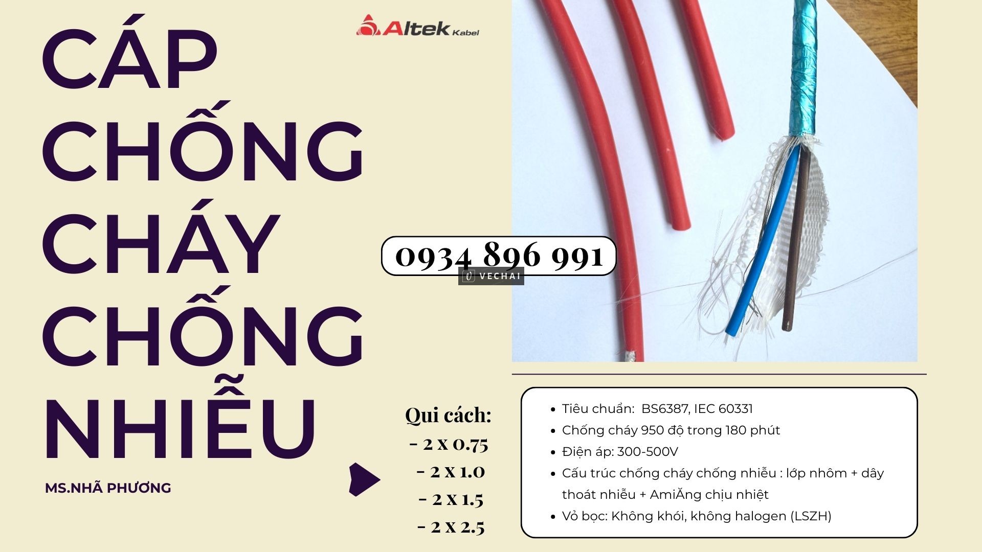Dây Điện Chống Cháy Chống Nhiễu 2×2.5 Đạt Chuẩn BS 6387 – IEC 60331 | Có Hàng Sơn La – Hòa Bình – Yê