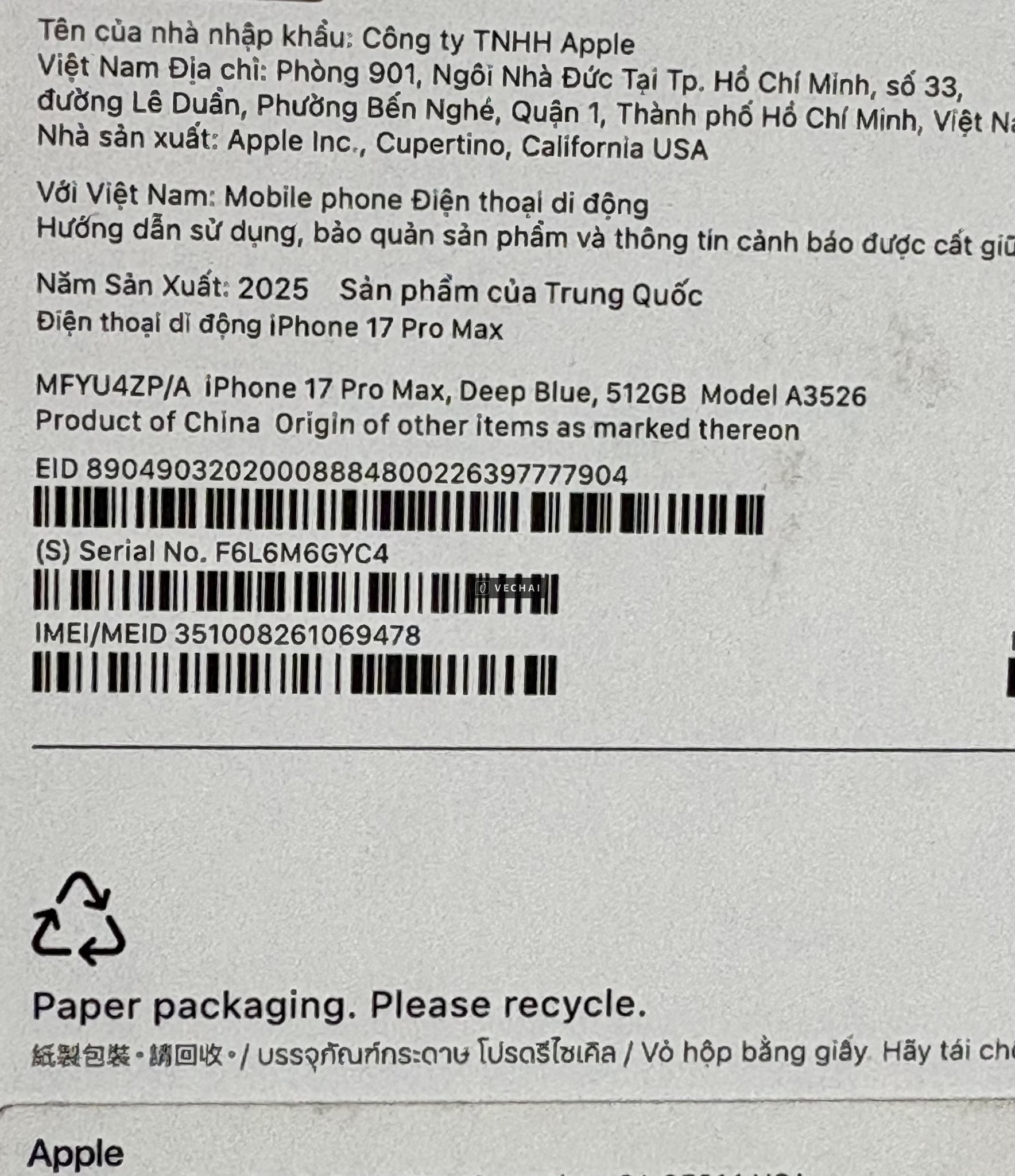 17 Pro max 512G VN BH FPT Trọn Đời 17 Tháng…