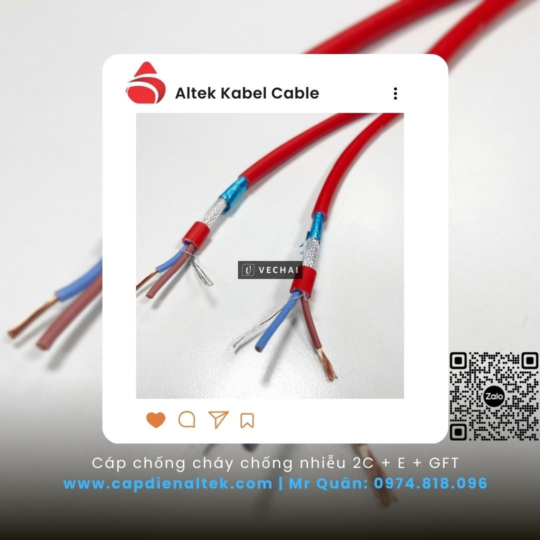 NCC: Cáp chống cháy chống nhiễu 2 lõi – Altek Kabel