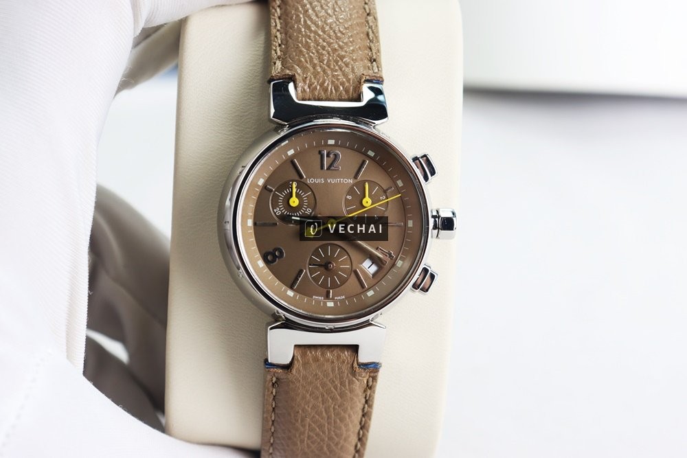 ĐH Nữ Louis Vuitton Q1322 Tambour Chronograph – 6 kim – Size 34mm