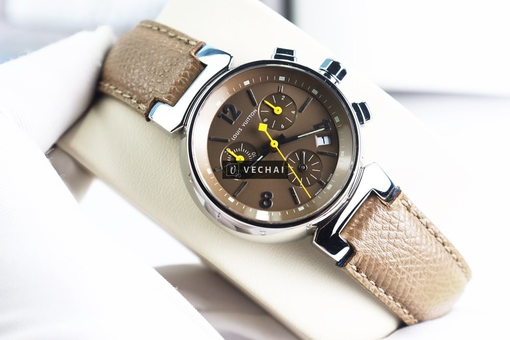 ĐH Nữ Louis Vuitton Q1322 Tambour Chronograph – 6 kim – Size 34mm