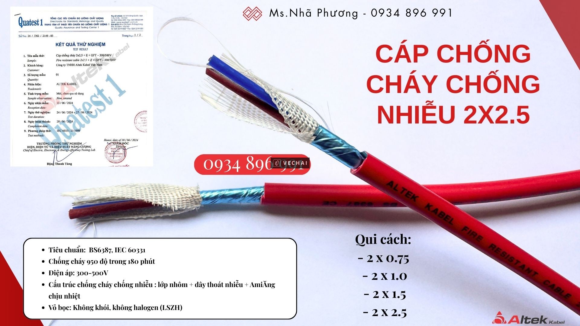 Cáp chống cháy chống nhiễu 2×2.5mm² sẵn kho Đà Nẵng – TP.HCM – Hà Nội | Đủ CO, CQ