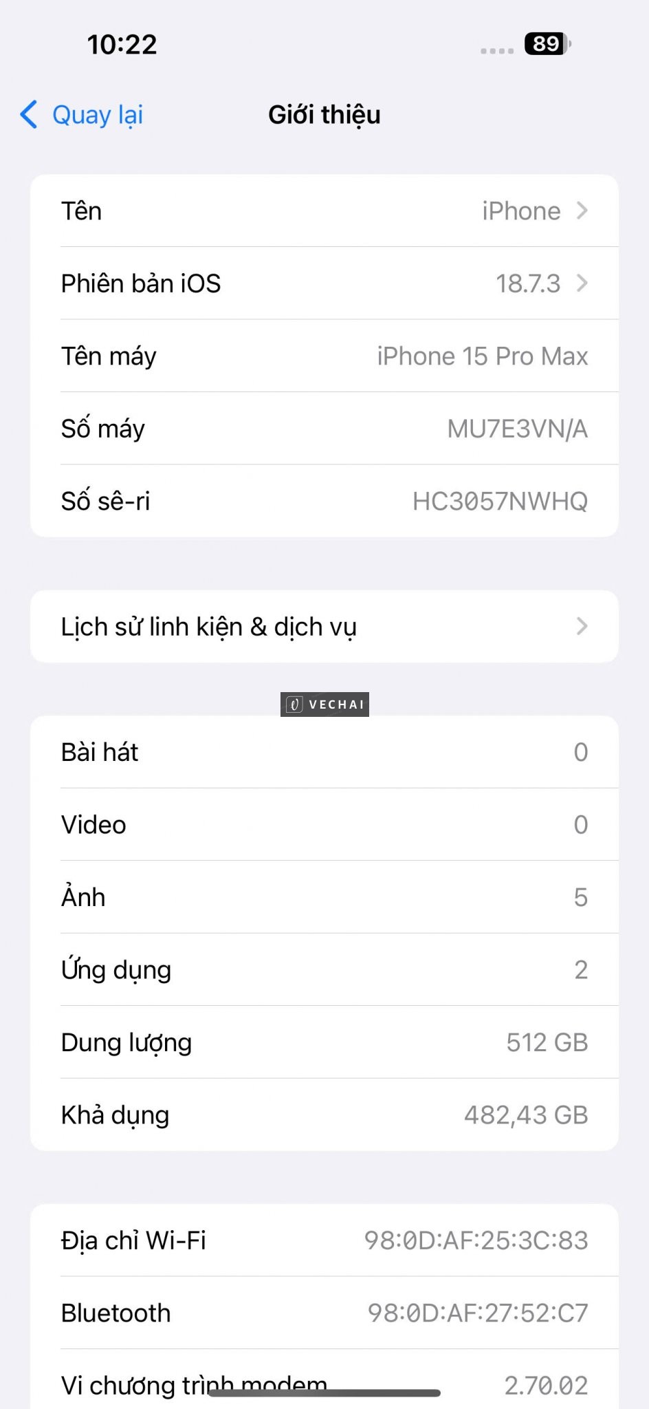 IPHONE 15 PRO MAX 512GB CHÍNH HÃNG VNA PIN 100% – Pin đc thay mới 100% – Hình thức máy còn đẹp – 512