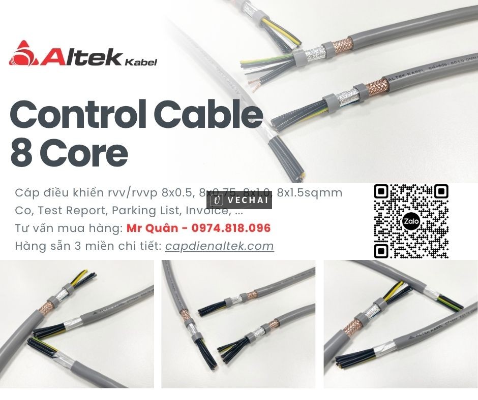 Tiêu điểm: Cáp tín hiệu điều khiển 8 lõi Rvv, Rvvp