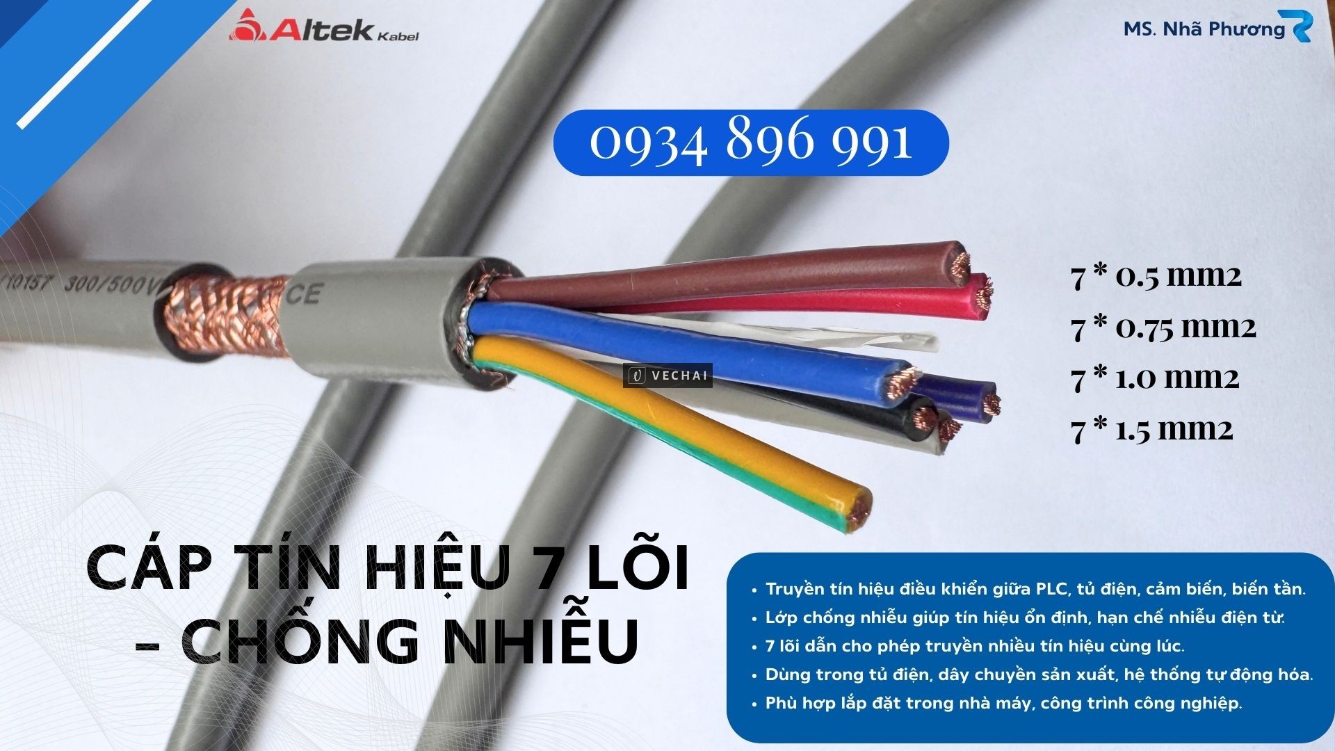 Cáp Tín Hiệu Chống Nhiễu 7×1.5mm² Altek Kabel – Phân Phối Quảng Trị, Quảng Bình, Quảng Ngãi, Bình Đị