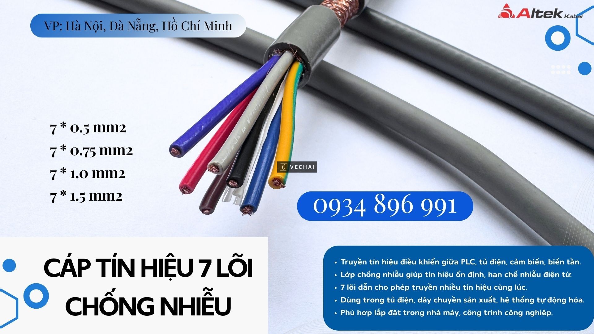 Cáp Tín Hiệu Chống Nhiễu 7×1.5mm² Altek Kabel – Phân Phối Quảng Trị, Quảng Bình, Quảng Ngãi, Bình Đị