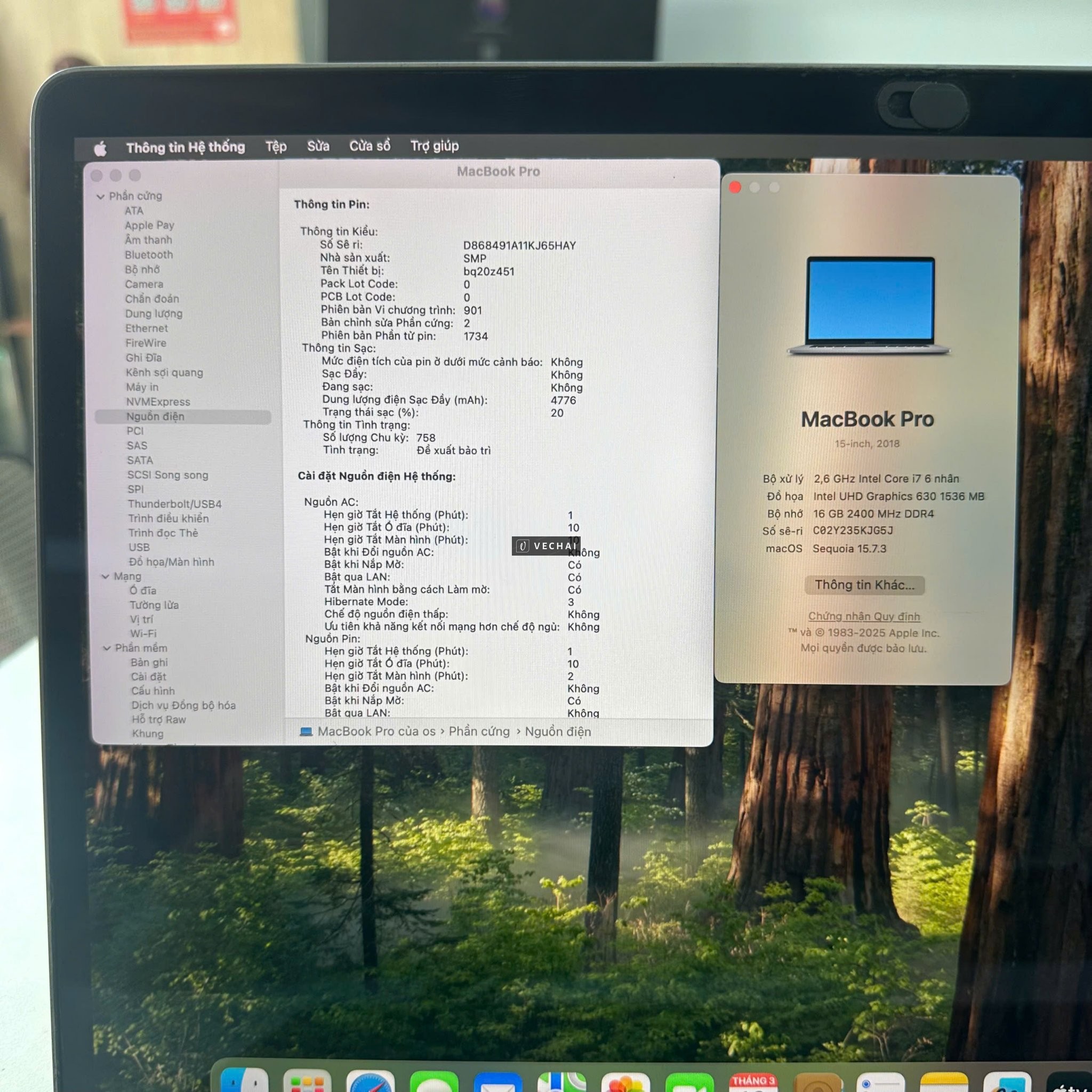 MacBook Pro 15 inch i7 16GB/512GB/Card rời 4G