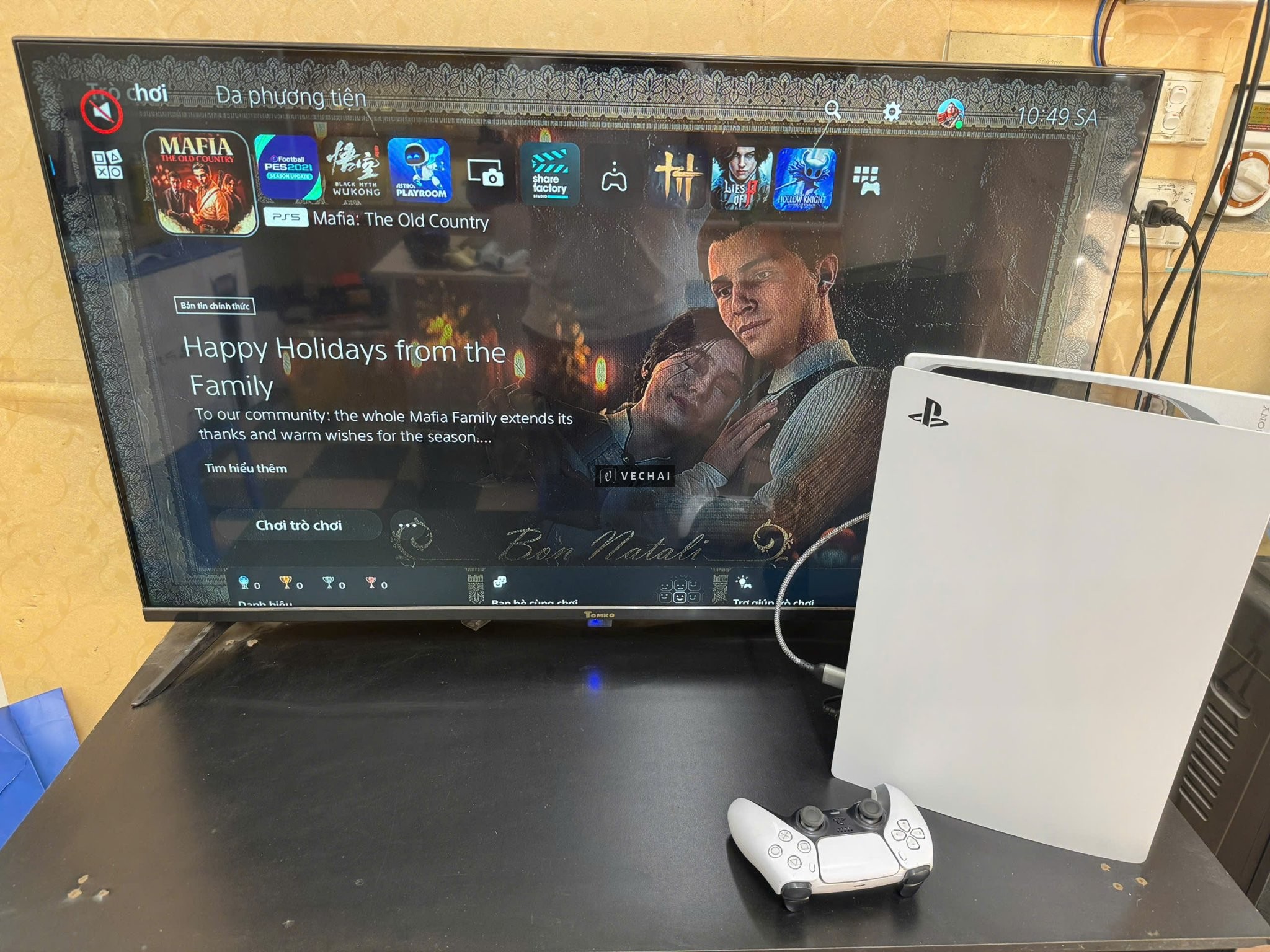 Máy Chơi Games PS5 BẢN STANDAR KÈM GAME PES 21 UPDATE, Wukong, MAFIA THE OLD COUTRY, WHERE WINDS MEE