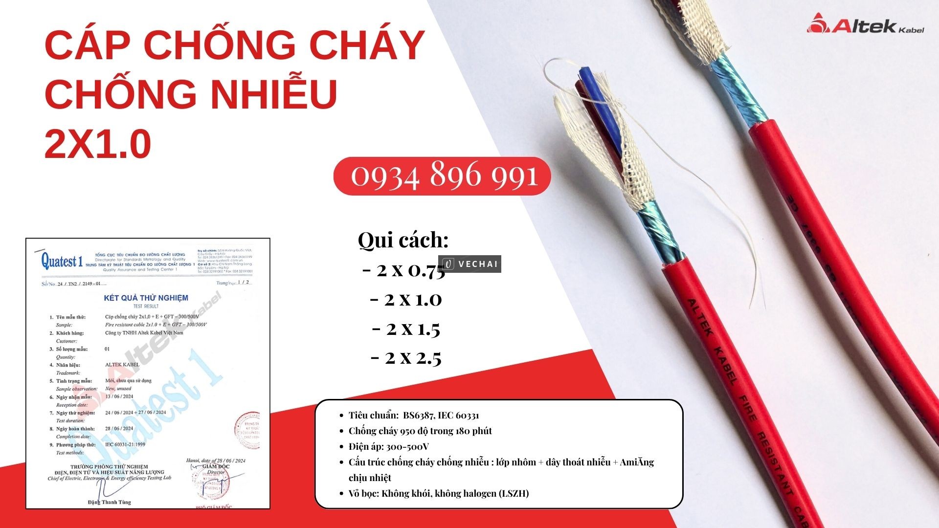Cáp Chống Cháy Chống Nhiễu 2×0.75mm² Altek Kabel – Phân Phối Đà Nẵng, Huế, Quảng Trị