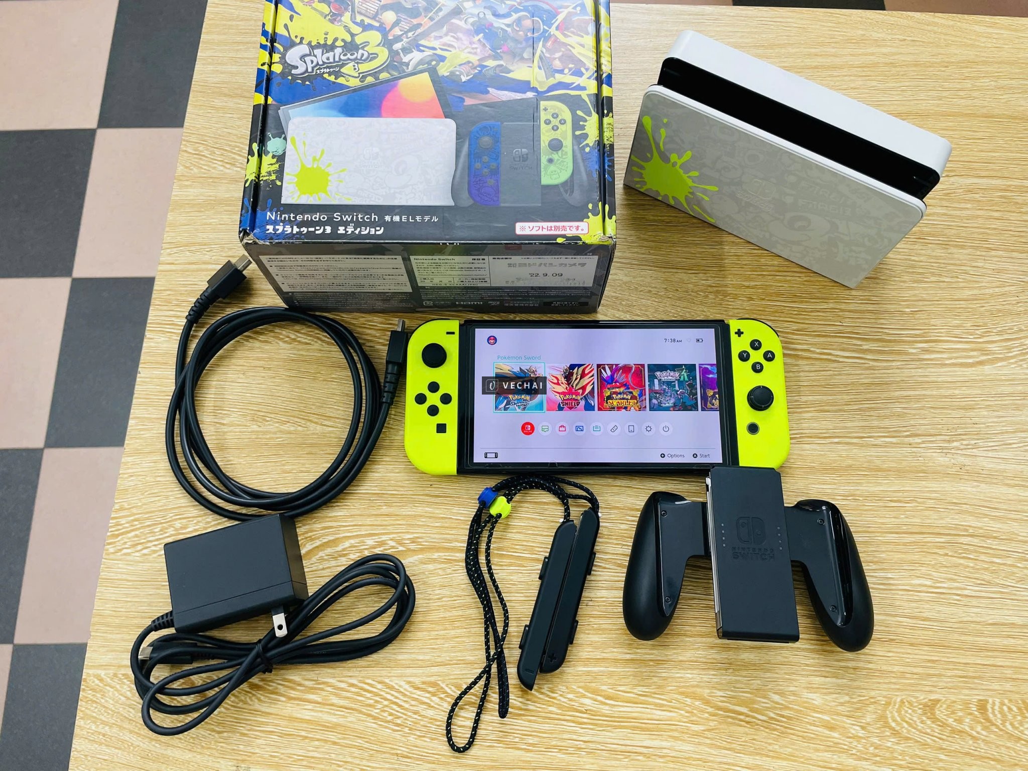 Nintendo switch OLED Splatoon 3 HẮC ÁM THẺ 256GB FULL PHỤ KIỆN cài sẵn game cho ae  – Bản máy Splato