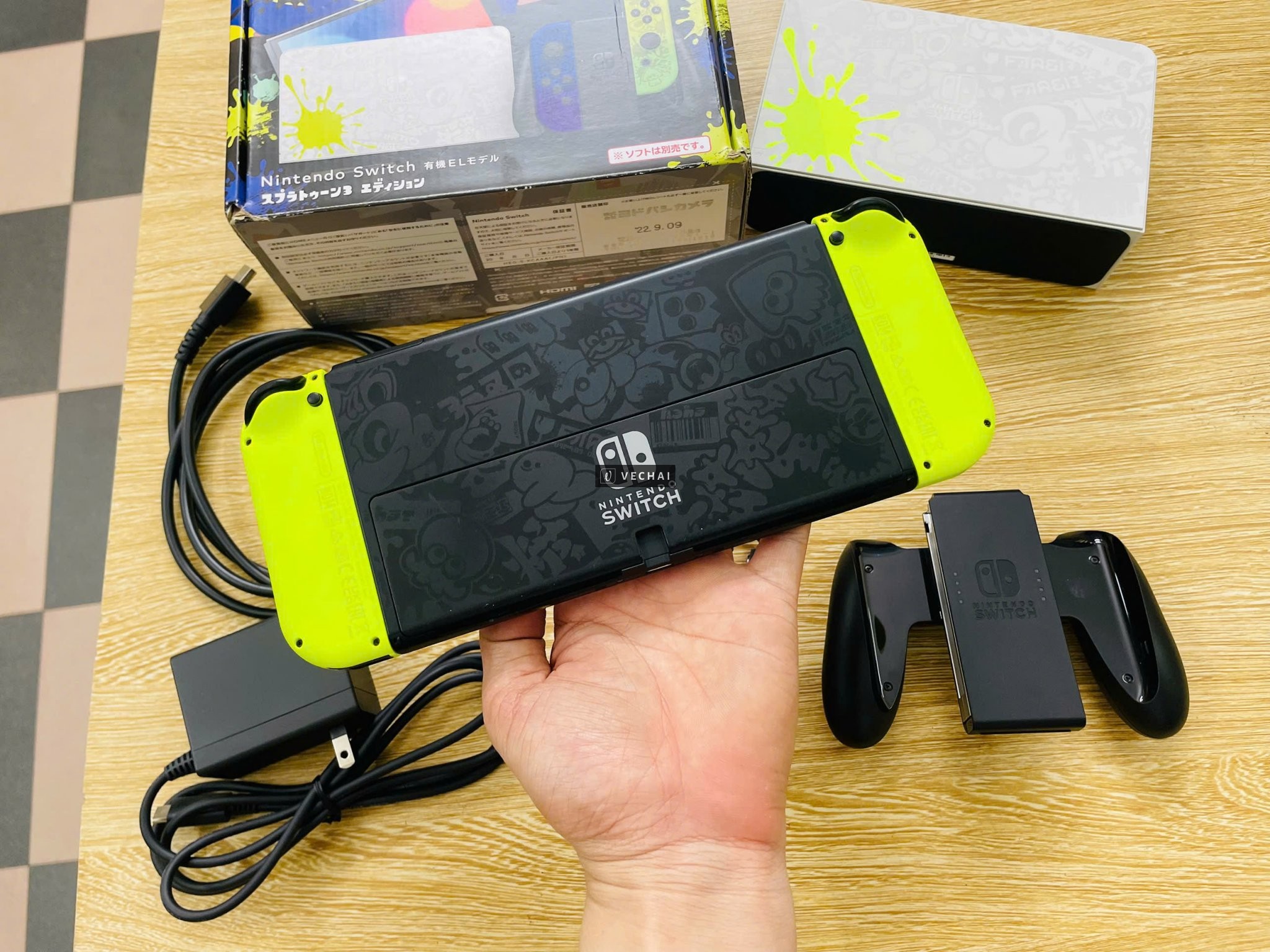 Nintendo switch OLED Splatoon 3 HẮC ÁM THẺ 256GB FULL PHỤ KIỆN cài sẵn game cho ae  – Bản máy Splato