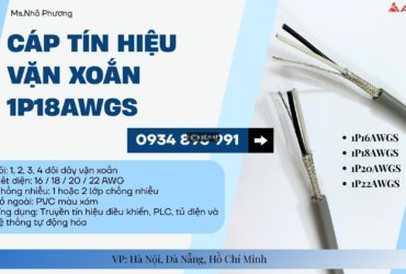 Cáp Tín Hiệu Twisted Pair 1P 18 AWG Giá Tốt – Có Sẵn Nghệ An, Thanh Hóa, Hà Tĩnh