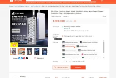 Bàn Phím Cao Cấp Attack Shark X68 MAX – Công Nghệ Rapid Trigger, Full Nhôm CNC, Độ Chính Xác 0.005mm